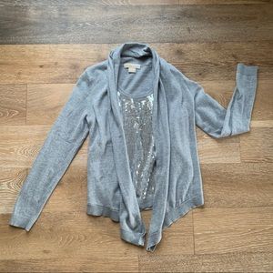 Michael Kors | Open Sweater + Sequin Tank Medium